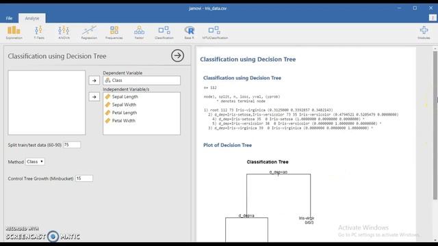 JAMOVI Classification - Decision tree/Random Forest смотреть онлайн