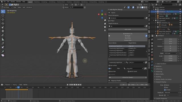 Ретаргетинг анимации в Blender 2.9 с помощью Auto - Rig Pro. смотреть онлайн
