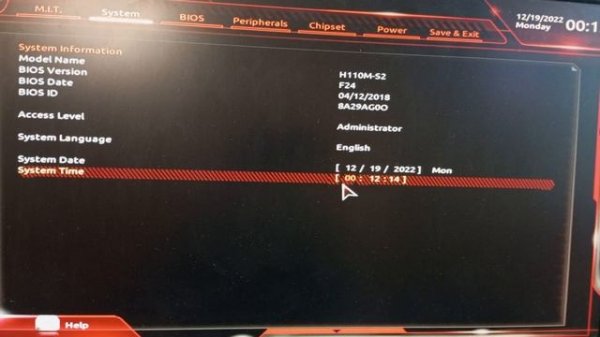 Установка даты и времени после обнуления Bios