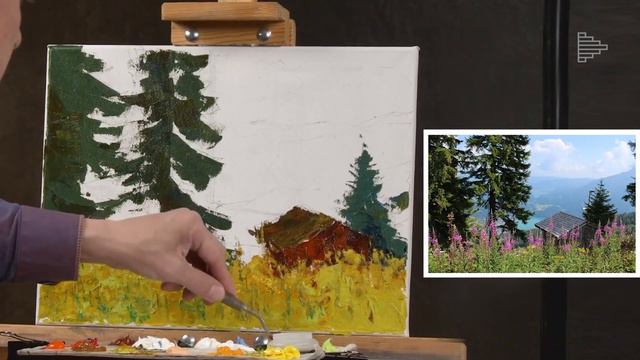 Рисование мастихином. Цветы в пейзаже. Отрывок урока Владислава Татаринова смотреть онлайн