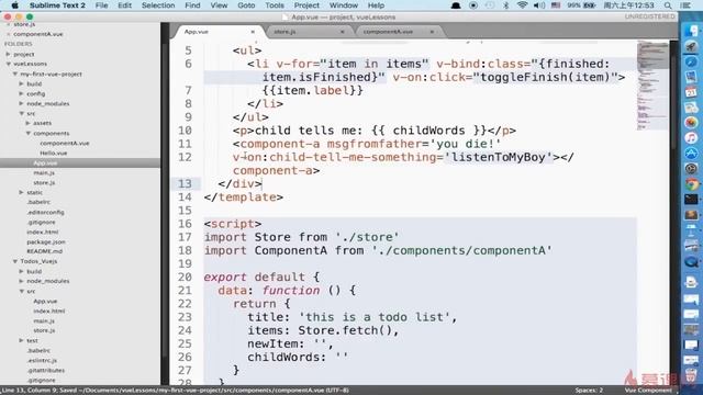 【Vue.js入门视频教程】--- 2.6 vue.js组件2（父向子组件传参） смотреть онлайн