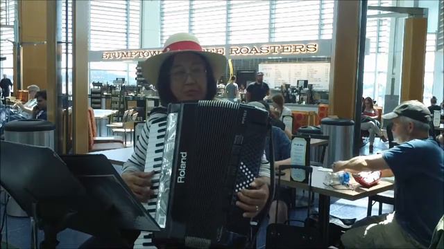 Elizabeth Wisler PDX Airport Accordionist 06.30.17