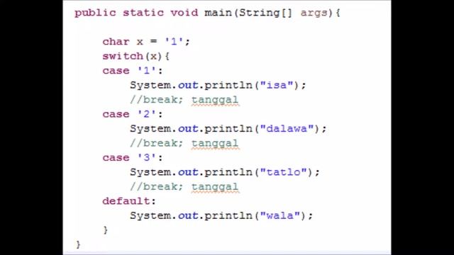 Java Tutorial Tagalog 11 switch statement смотреть онлайн