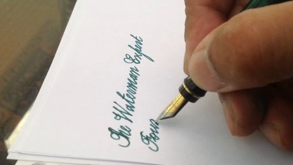 Copperplate script using a Waterman Expert II.