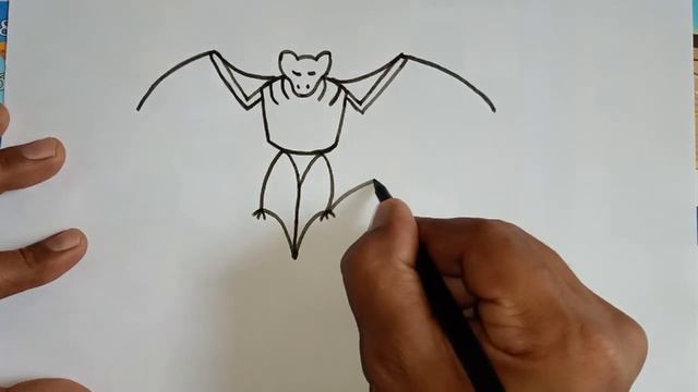 चमगादड़ Bat का चित्र आसानी से बनाये || How To Draw Bat Drawing From M Step By Step смотреть онлайн