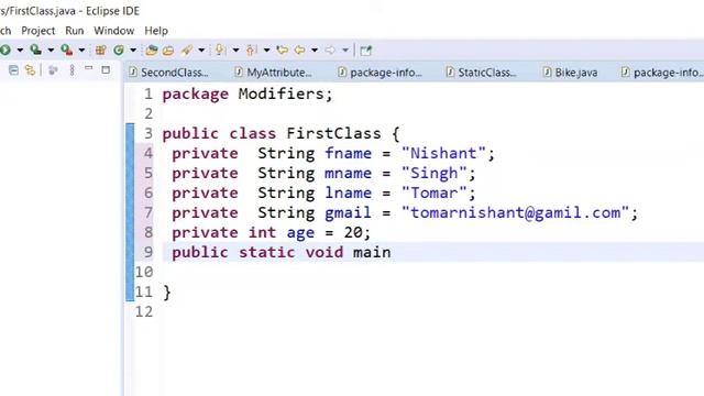 Modifiers in Java in Hindi || Access Modifiers in Java With Example ||Non Access modifiers in Java| смотреть онлайн