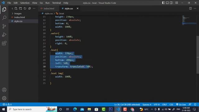Moving Boat Animation Using HTML & CSS Step by Step | How To Make Animated Website смотреть онлайн