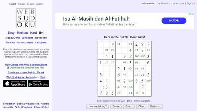 Web Sudoku Billions of Free Sudoku Puzzles 06 07 2019 14 04 15 смотреть онлайн