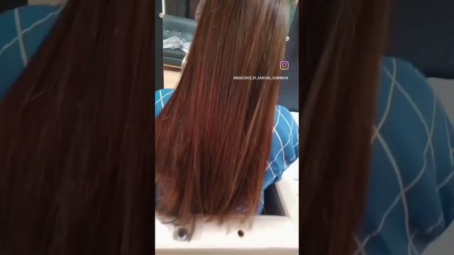 permanent hair rebonding done by #makeoverbyaanchalkushwaha #bridalmakeup #makeupartist смотреть онлайн