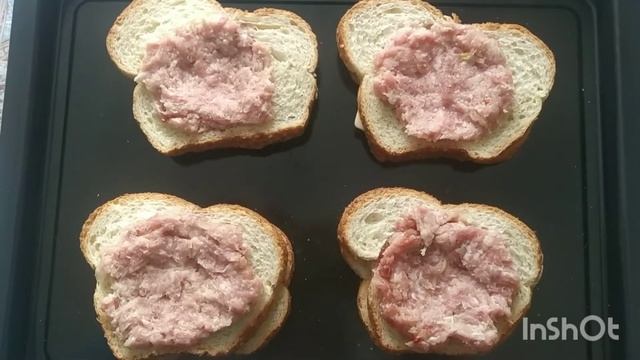 Бутерброды с сыром, яйцом, фаршем (колбасой, куриным мясом, грибами) в духовке на завтрак! смотреть онлайн