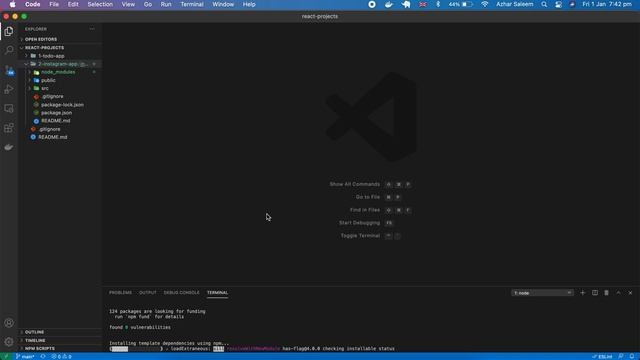 Instagram App React Js Installation and setup part 2 смотреть онлайн