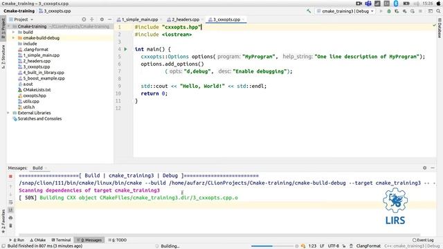 [Cmake, часть 2] Компиляция нескольких файлов исходного кода в CMake