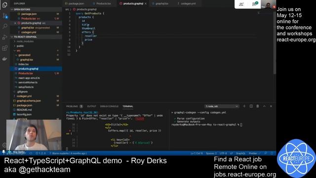 React+TypeScript+GraphQL demo - Roy Derks aka @gethackteam смотреть онлайн