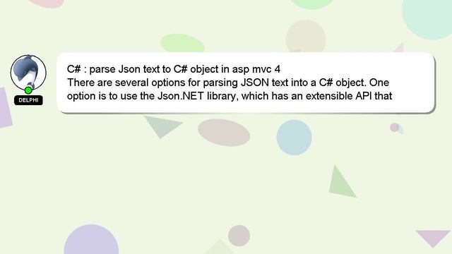 C# : parse Json text to C# object in asp mvc 4 смотреть онлайн