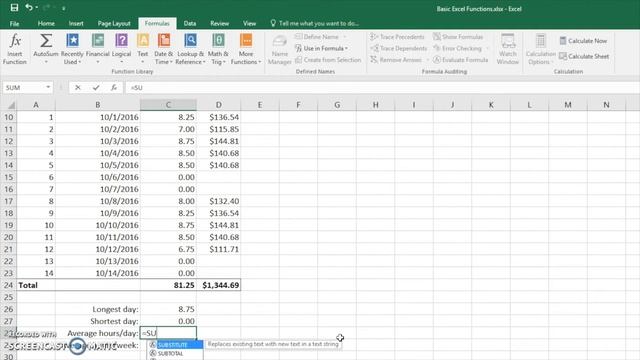 Excel 2016 - Basic Excel Functions смотреть онлайн