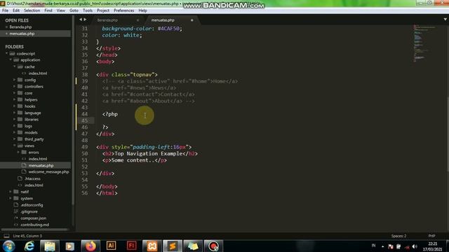 Cara menampilkan menu bar navigasi menggunakan perulangan foreach php | Rahmat Hamdani смотреть онлайн