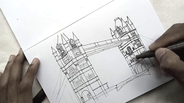 Pen Sketch on October 23 | London Bridge | Mute Video смотреть онлайн