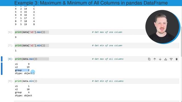 Max & Min in Python (5 Examples) | Maxima & Minima in List & DataFrame | Columns, Rows & By Group смотреть онлайн