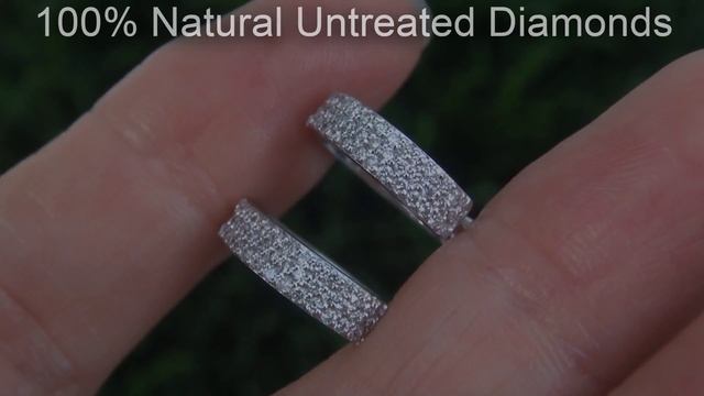 EstateVS1/F Natural Diamond 14k White Gold Cocktail Huggie Hoop Earrings - C681 смотреть онлайн