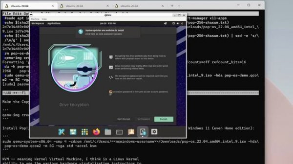 Install a WSL2 Based Pop!_OS Linux via QEMU-KVM Lacking Systemd Microsoft Windows 11 Home & Ubuntu.