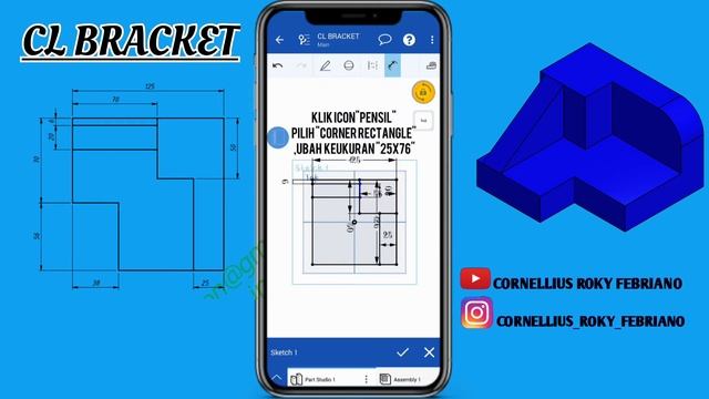 CL BRACKET - ONSHAPE MOBILE TUTORIAL - HOW TO MAKE A CL BRACKET ON ANDROID - ONSHAPE 3D CAD #TTL1 смотреть онлайн
