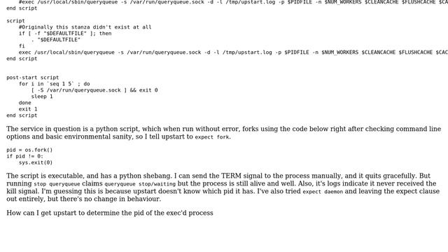 Upstart can't determine my process' pid смотреть онлайн