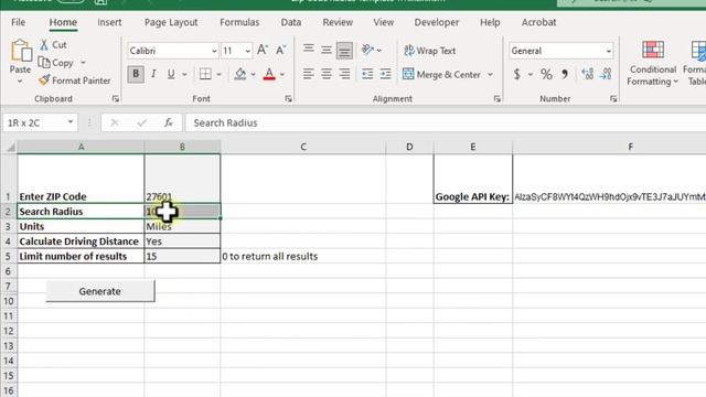 Excel Zip Code Generator