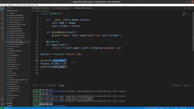 Setter , Getter & Property in Python ( @property ) || Python Free tutorial #48 || Death Code смотреть онлайн