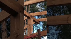 Навес для авто. Процесс строительства.