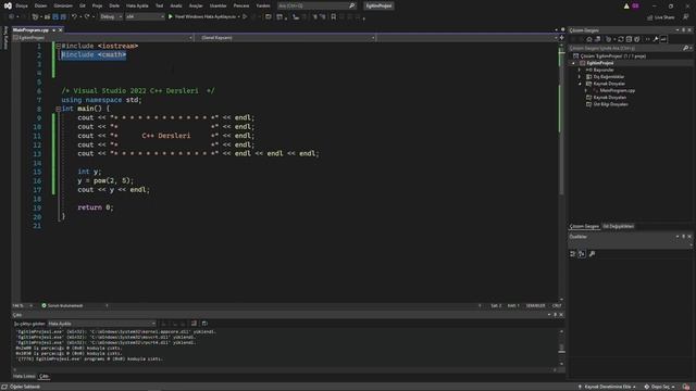 C++ Dersleri 5 : C++ Kütüphane Kullanımı include library Sıfırdan Visual Studio 2022 C++ Programlam смотреть онлайн