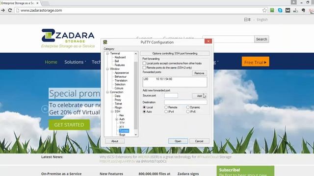 How to Create PuTTY SSH Tunnel to Zadara Storage VPSA смотреть онлайн