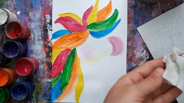 ЕДИНОРОГ| Рисование для детей?Гуашь, блестки, ПВА✌ смотреть онлайн