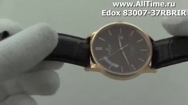 Мужские наручные швейцарские часы Edox 83007-37RBRIR смотреть онлайн