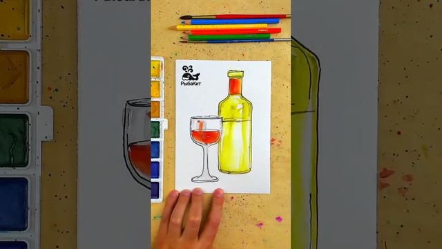 Два Крутых способа нарисовать бокал вина ? #shorts ￼ смотреть онлайн