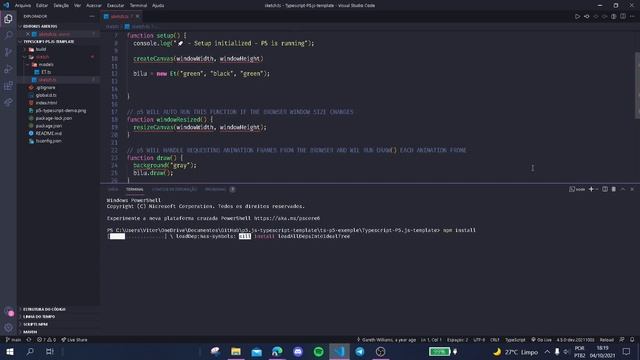 Como usar o P5.js em Typescript | Template GitHub смотреть онлайн