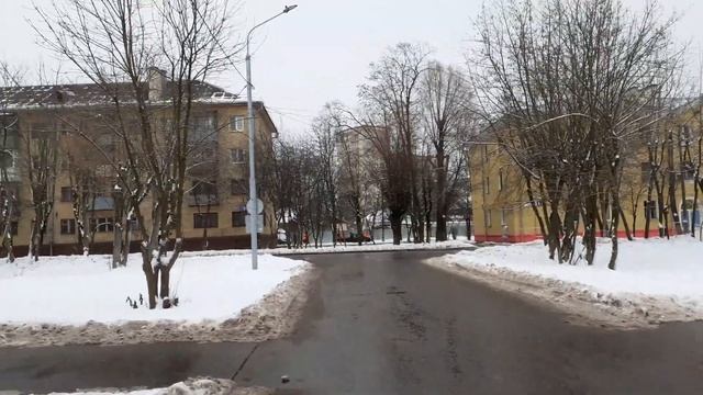 Москва 3510 Щербинка, Вишнёвая и Почтовая улица зима день смотреть онлайн