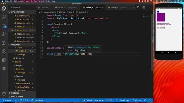 Cara membuat custom Form Input, Cara menggunakan Snippet React Native, Slicing Register Part 2 смотреть онлайн
