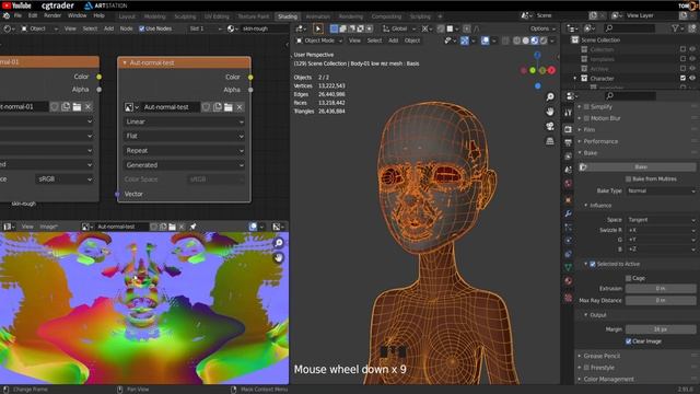 Blender Complete Character Tutorial - Part9 - Normal Map -  (v2)