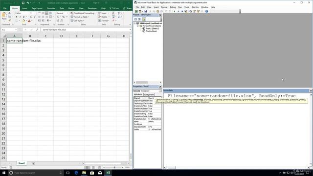 Excel Visual Basic Editor - Methods with Multiple Arguments смотреть онлайн