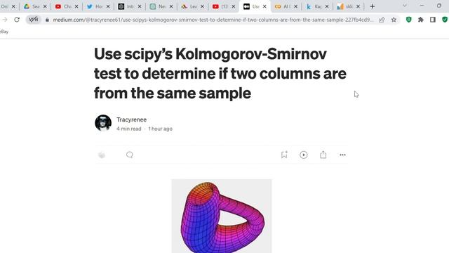Use scipy’s Kolmogorov Smirnov test to determine if two columns are from the same sample - blog смотреть онлайн