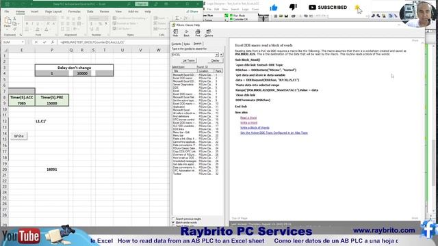 Como leer datos de un AB PLC a una hoja de Excel How to read data from an AB PLC to an Excel смотреть онлайн