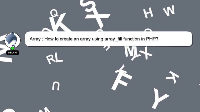 Array : How to create an array using array_fill function in PHP? смотреть онлайн