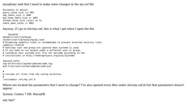 DevOps & SysAdmins: MySQL my.cnf is empty with webmin смотреть онлайн