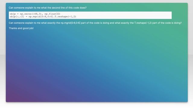Python - numpy mgrid and reshape смотреть онлайн