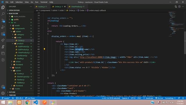 ReactJS Ecom Part 33: View Order List in dashboard in React | Orders Management System React Hooks смотреть онлайн