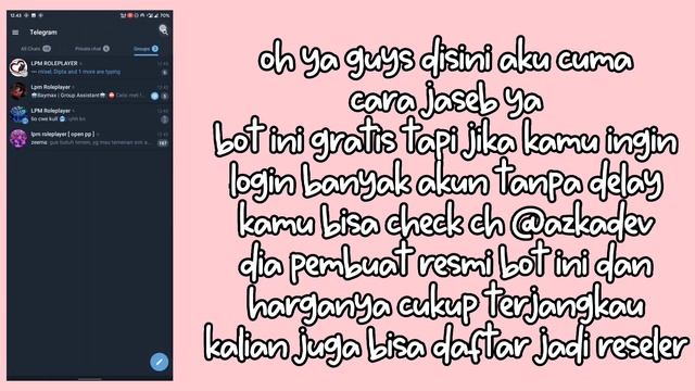 Cara bikin akun userbot telegram untuk jaseb, gcast grati dari @azkadev | LPM Sandbox #lpmsandbox смотреть онлайн