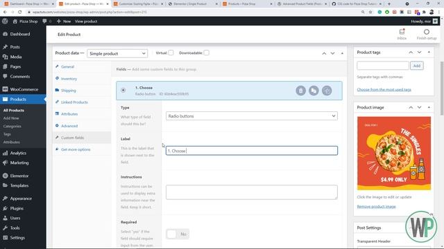 Create A Pizza Shop / Fast Food  Website With WordPress, WooCommerce & Elementor