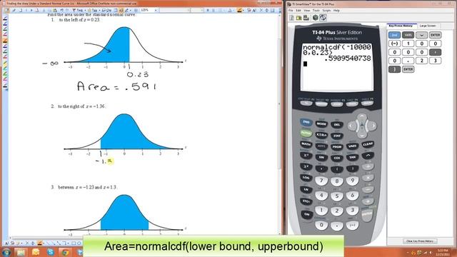 Finding the Area Under a Standard Normal Curve Using the TI-84 смотреть онлайн