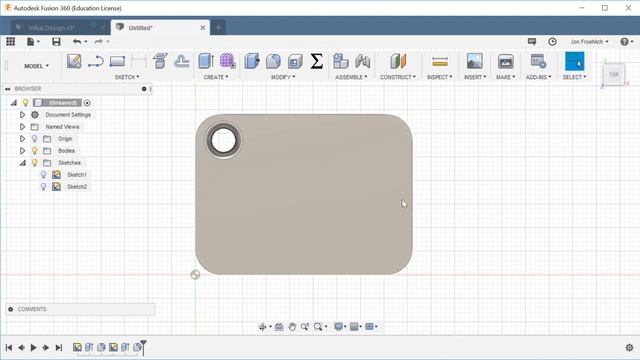 Making a Simple Keychain in Autodesk Fusion 360 смотреть онлайн