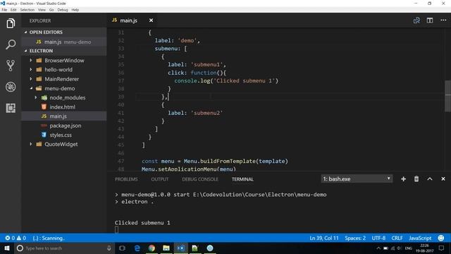 Electron js Tutorial - 7 - Application Menu смотреть онлайн